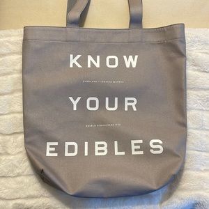 Limited Everlane tote “know your edibles” gray